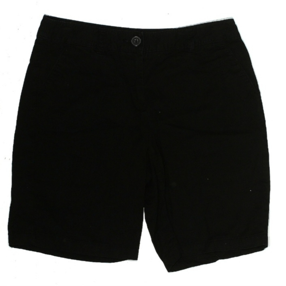 Ann Taylor Loft Black Chino Shorts Women's Size 4 Curvy 100% Cotton Khaki EUC